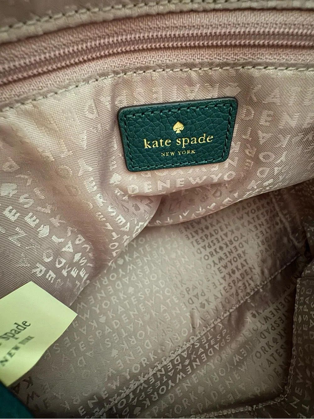 Kate Spade Larchmont Avenue Reiley Satchel Leather Bag Dark Evergreen Green